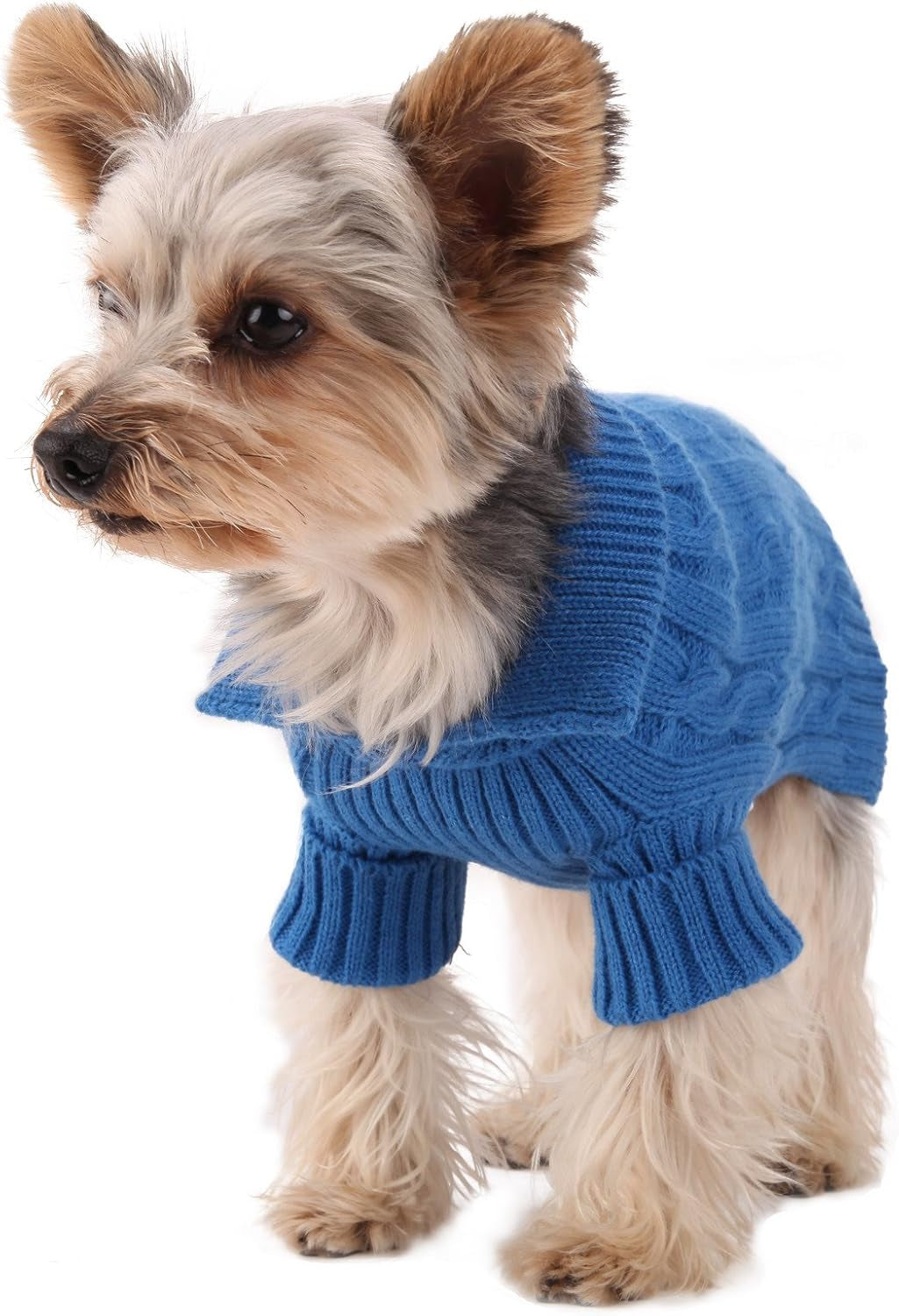 Cozy Blue Aran Dog Sweater