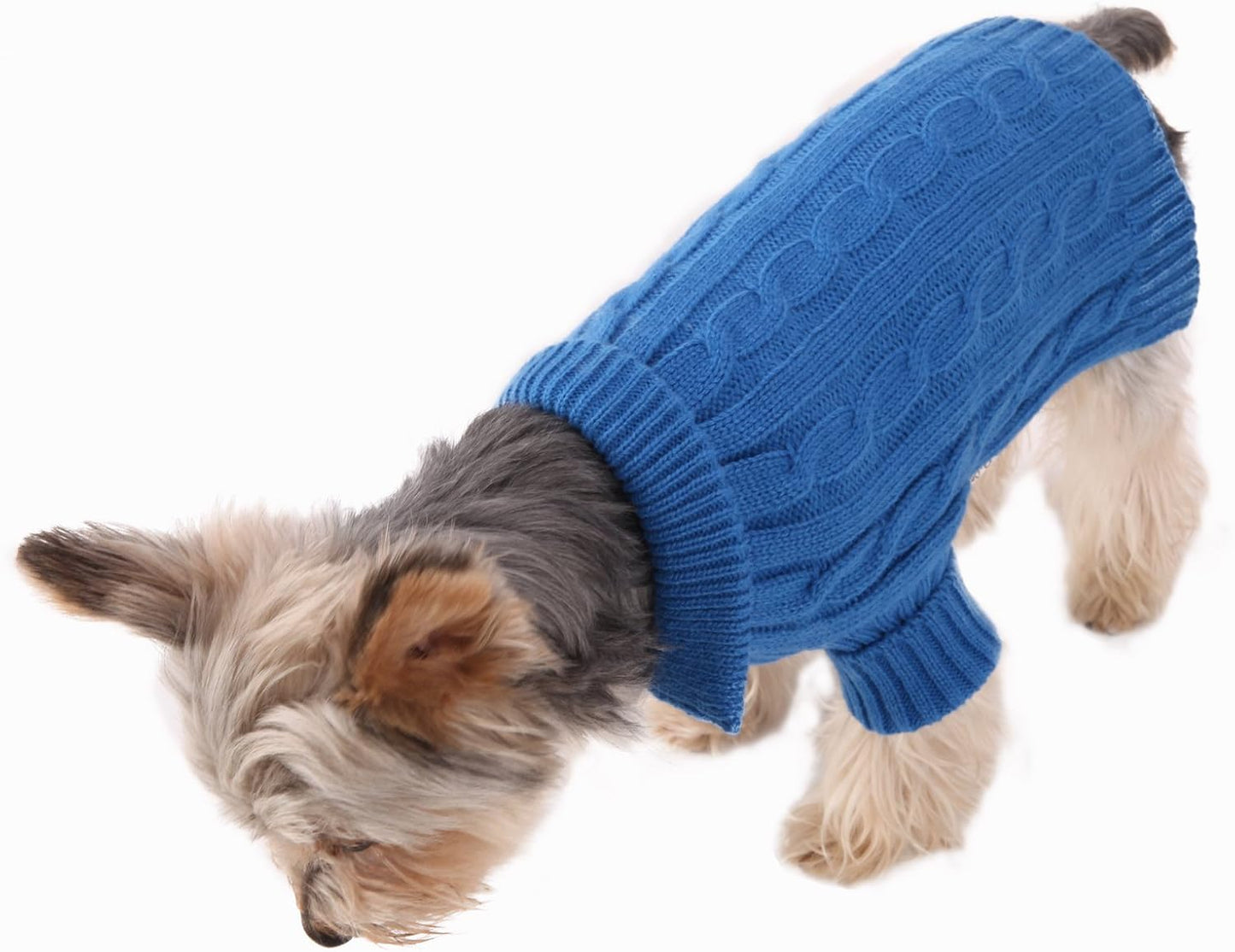 Cozy Blue Aran Dog Sweater
